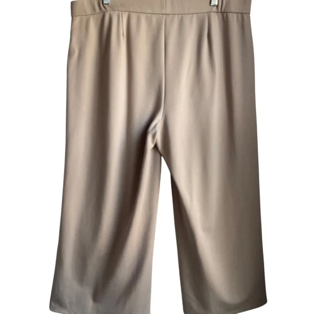 Eileen Fisher 1X Beige Wide-Leg Ponte Pull On Pants Made USA Minimalist - Picture 3 of 14